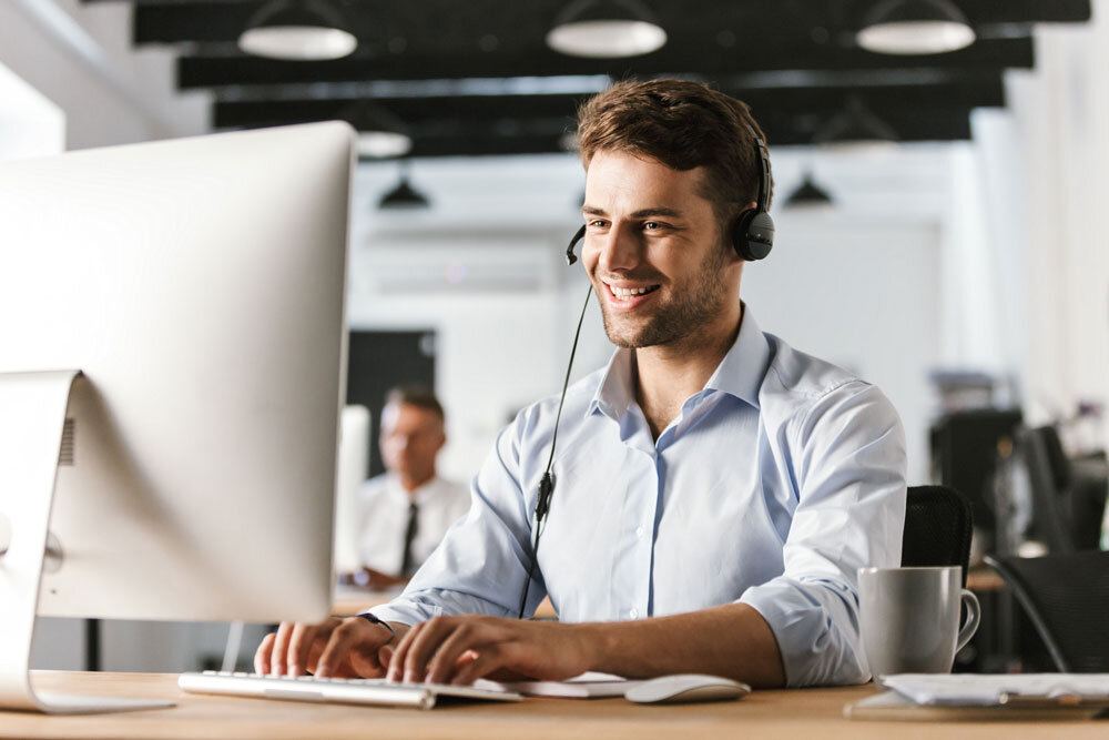 Mitarbeiter im Outbound-Telefonmarketing